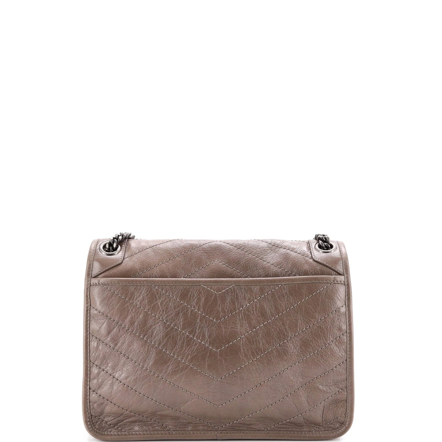 Saint Laurent Niki Chain Flap Bag Matelasse Chevron Leather Medium