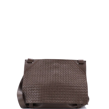Bottega Veneta Square Panelled Messenger Bag Intrecciato Nappa Large