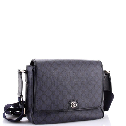 Gucci Ophidia Flap Messenger Bag Gg Coated Canvas Medium