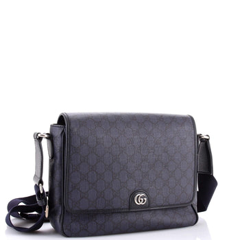 Gucci Ophidia Flap Messenger Bag Gg Coated Canvas Medium