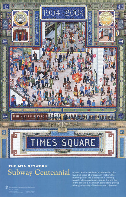 Kathy Jakobsen Subway Centennial " Offset Lithograph Contempor