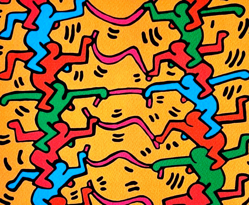 Keith Haring Lithograph Coa Signed And Numbered By Hand Stamp