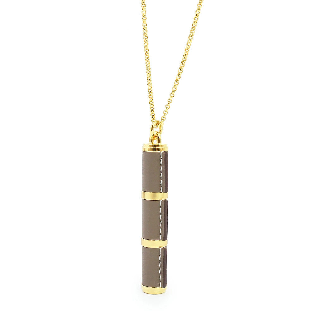 Hermes Charniere Gm Long Necklace Etoupe Gold