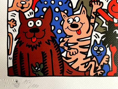 Keith Haring Lithograph Coa Signed In Pen