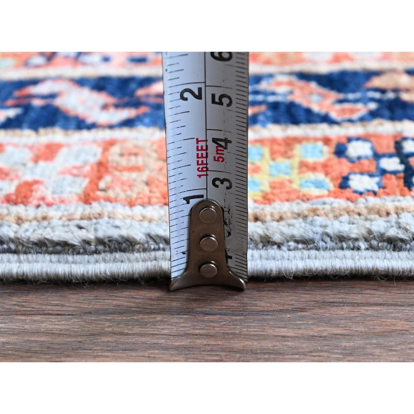 2'7"X9'9" Gray Caucasian Design Pure Wool Hand Knotted Runner Oriental Rug