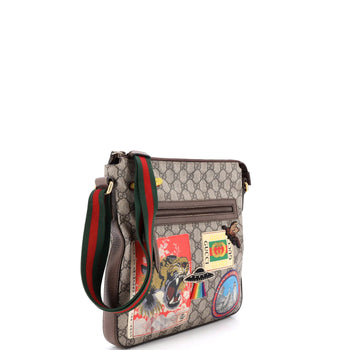 Gucci Courrier Zip Messenger Gg Coated Canvas With Applique Medium