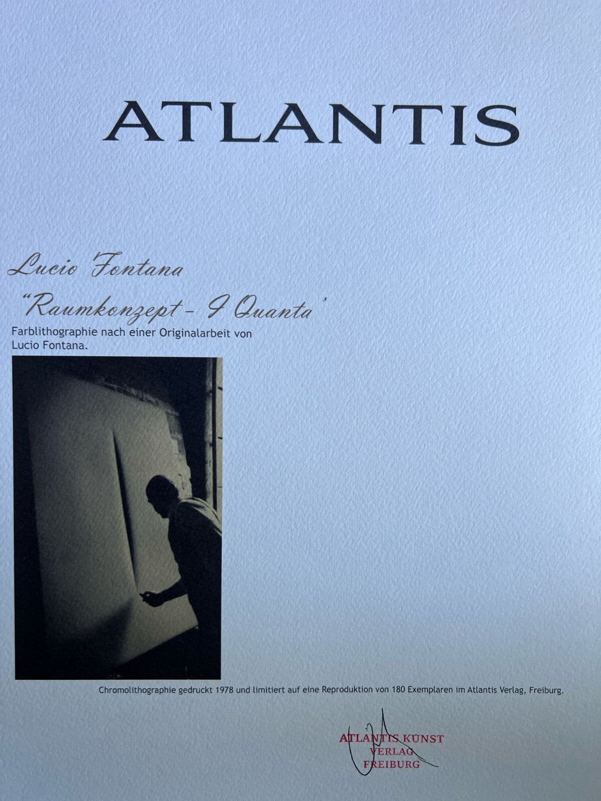 Lucio Fontana Lithograph Coa Signed In Pen