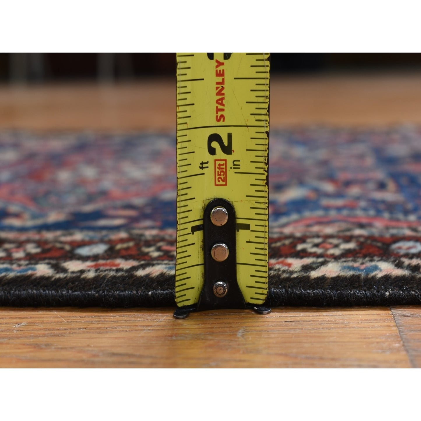 2'X2'10" Blue Antique Zoroastrian Sarouk Hand Knotted 100% Wool Mat Rug