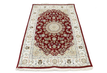4X6 Ft Handmade Indo-Nain Oriental Rug Classic