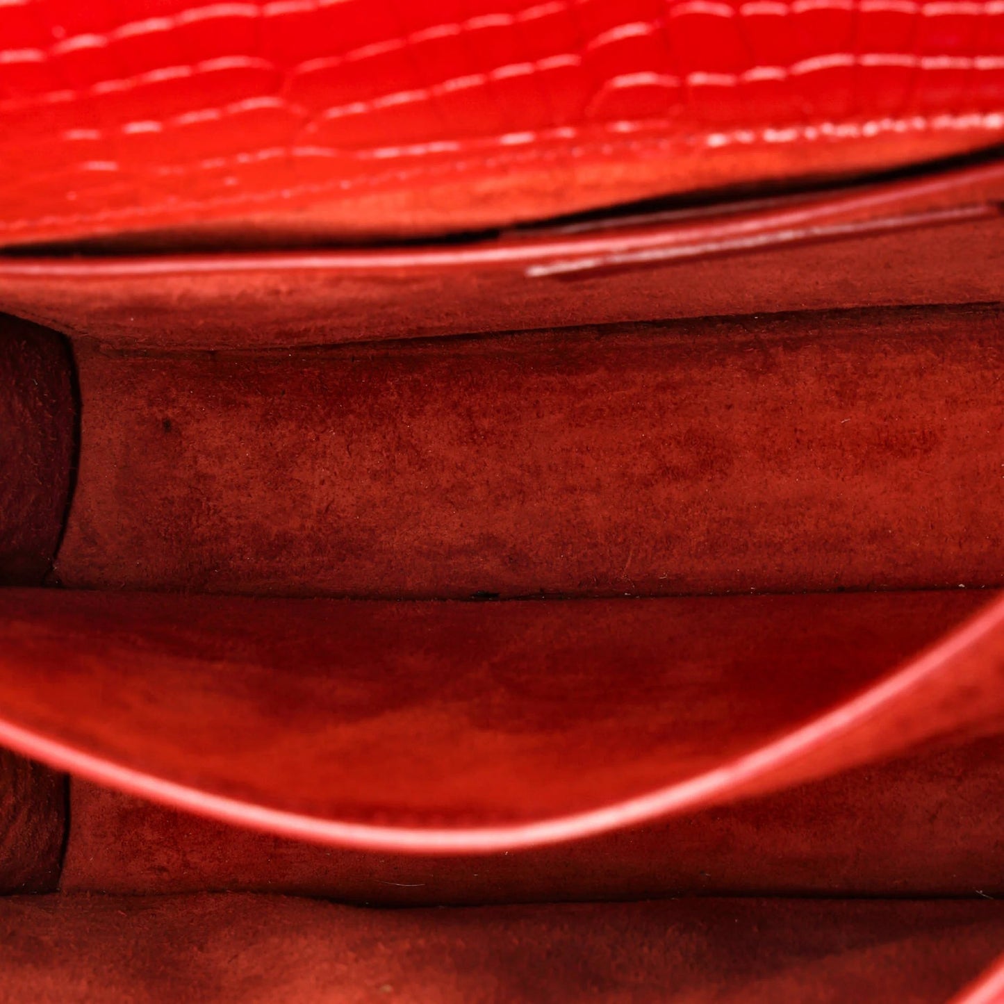 Medium Saint Laurent Sunset Crossbody Bag Crocodile Embossed Leather