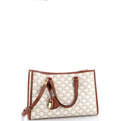 Mini Celine Horizontal Cabas Tote Triomphe Coated Canvas