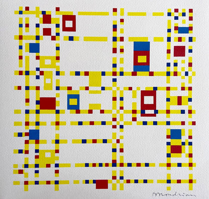 Piet Mondrian Lithograph Numbered Coa Pencil Crayon