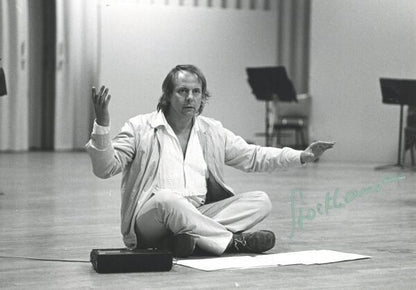 Karlheinz Stockhausen Photo Print Signed With Stamp Germany 4.9 X 6.9 Inches