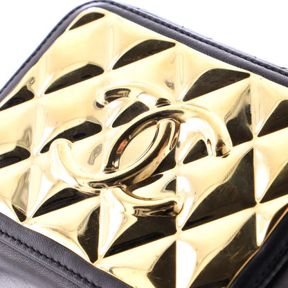 Chanel Cc Zip Around Clutch With Chain Quilted Metal And Lambskin Small