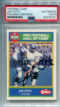 Jim Otto 1990 Hof Autographed Swell Football Card (Psa)