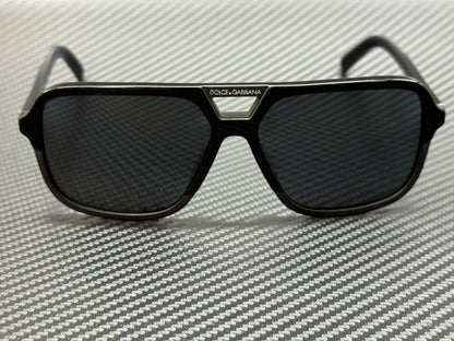 Dolce & Gabbana Dg4354 193481 Black Square Men'S 61 Mm Polarized Sunglasses