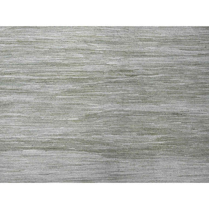 9'1"X12' Laurel Green Solid Design Flat Weave Hand Spun Wool Oriental Rug