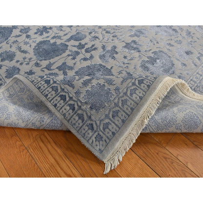 5'7"X7'10" Gray Kishoon Design 250 Kpsi Wool And Silk Hand Knotted Rug
