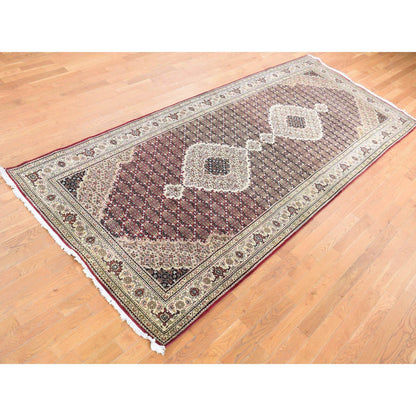 5'X12'9" Red Tebraz Mahi Pure Wool Hand Knotted Gallery Wide Runner Rug