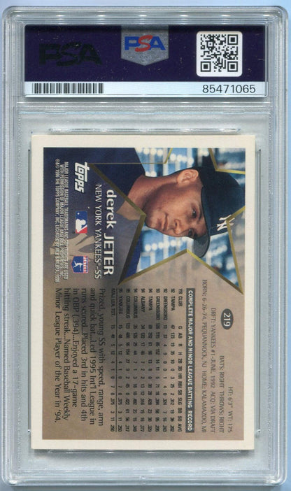 Derek Jeter 1996 Topps Psa Auto Auth Card