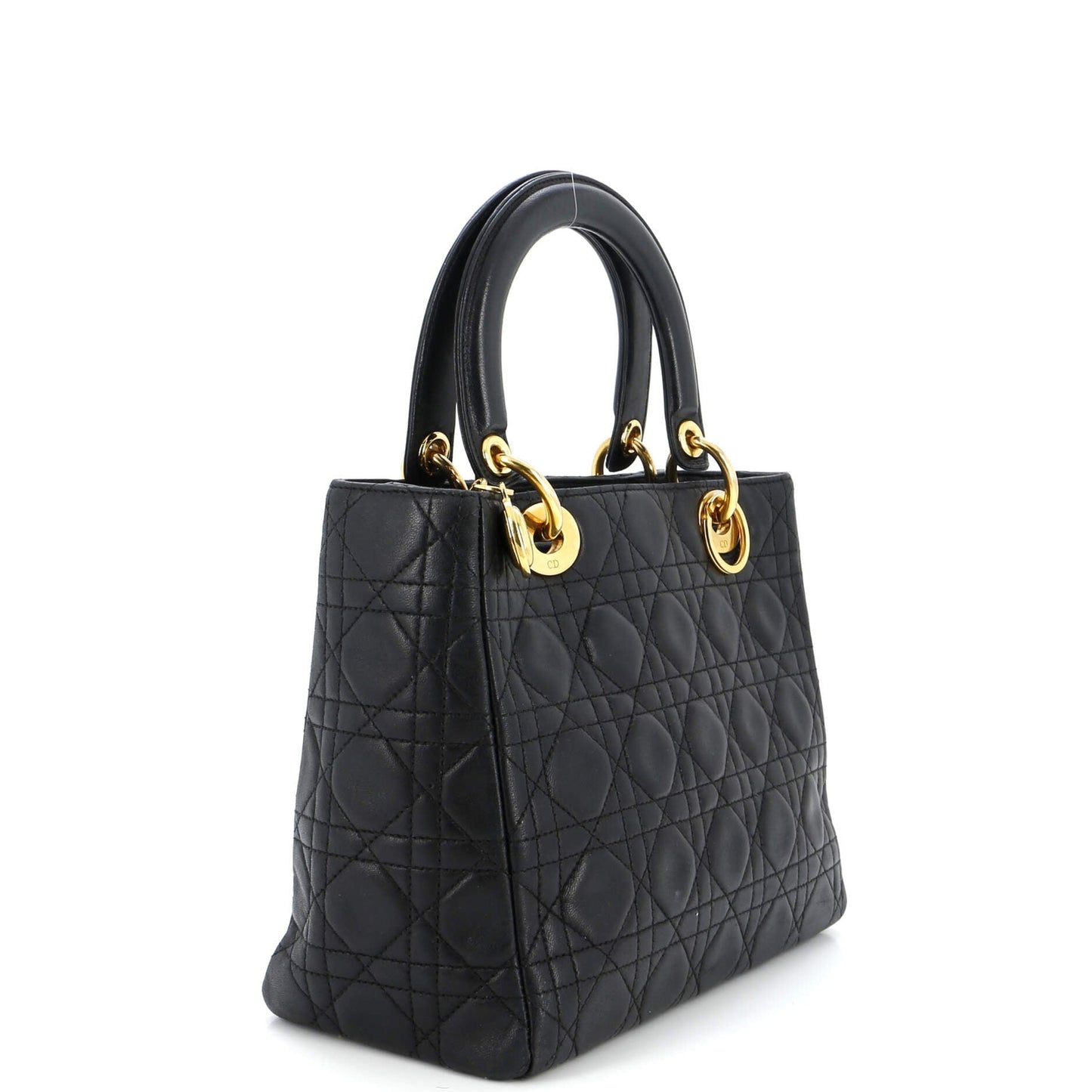 Christian Dior Vintage Lady Dior Bag Cannage Quilt Lambskin Medium