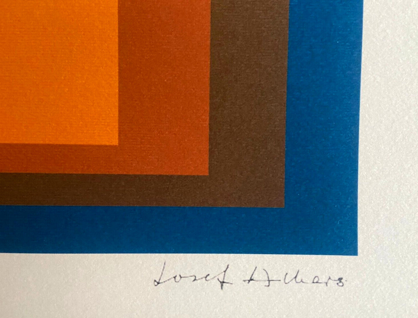 Josef Albers Lithograph Coa Hand Numbered Signed Op Stamped