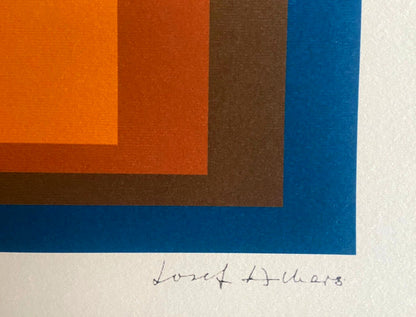 Josef Albers Lithograph Coa Hand Numbered Signed Op Stamped