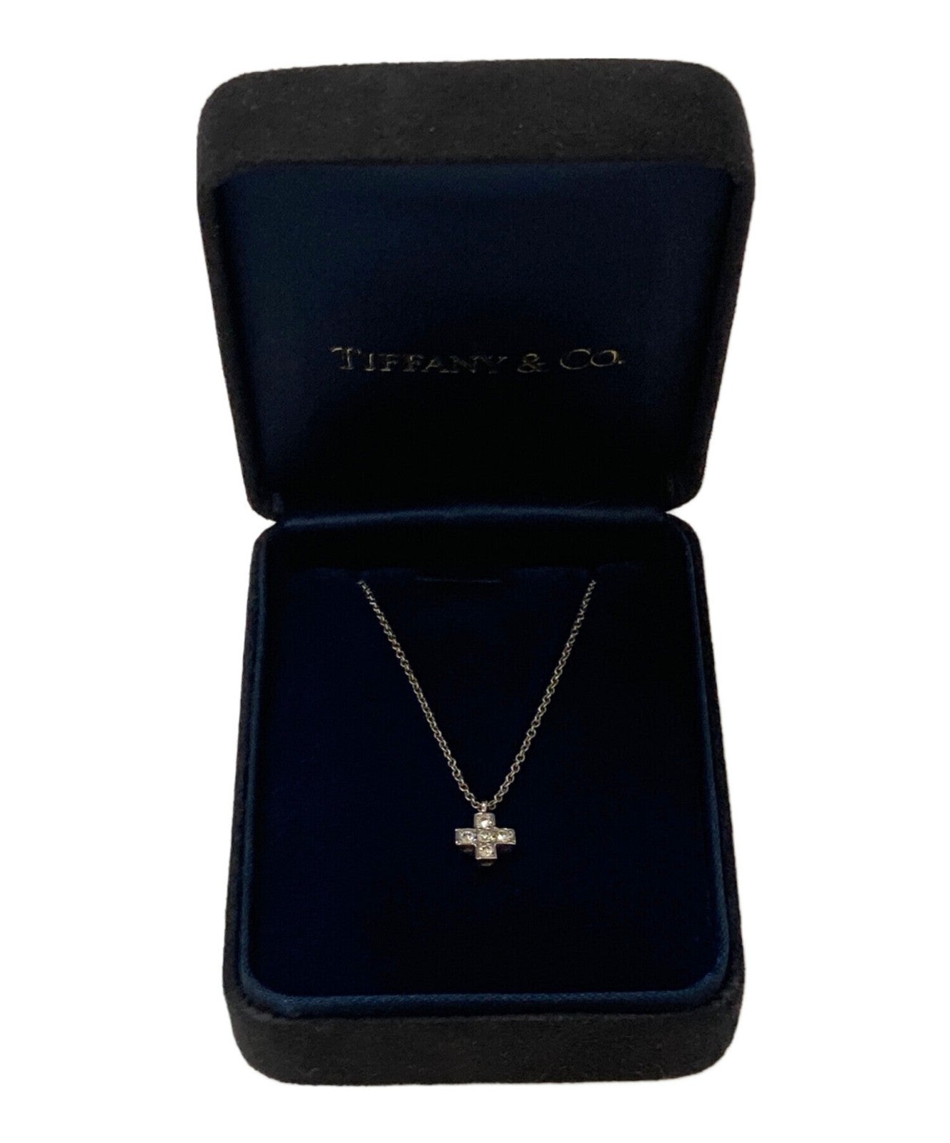 Tiffany & Co. Cruciform Moor Cross 5-Point Diamond Pt950 Necklace