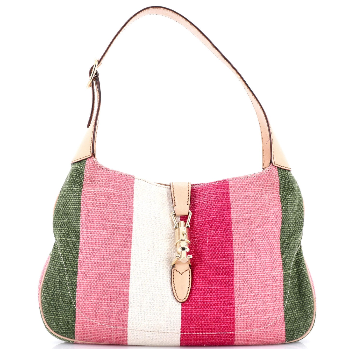 Gucci Jackie 1961 Hobo Straw With Leather Small