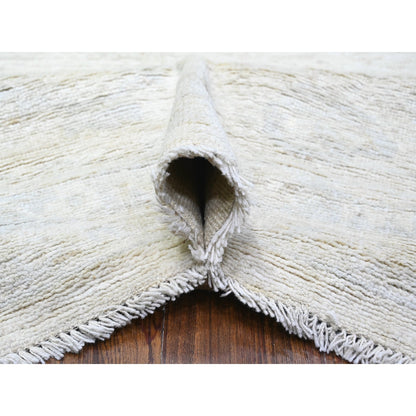 12'X15'10" Ivory Wool Hand Knotted Angora Oushak Oversized Rug