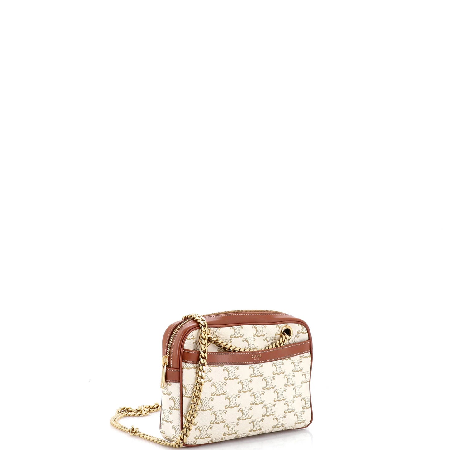 Celine Patapans Bag Triomphe Coated Canvas Small