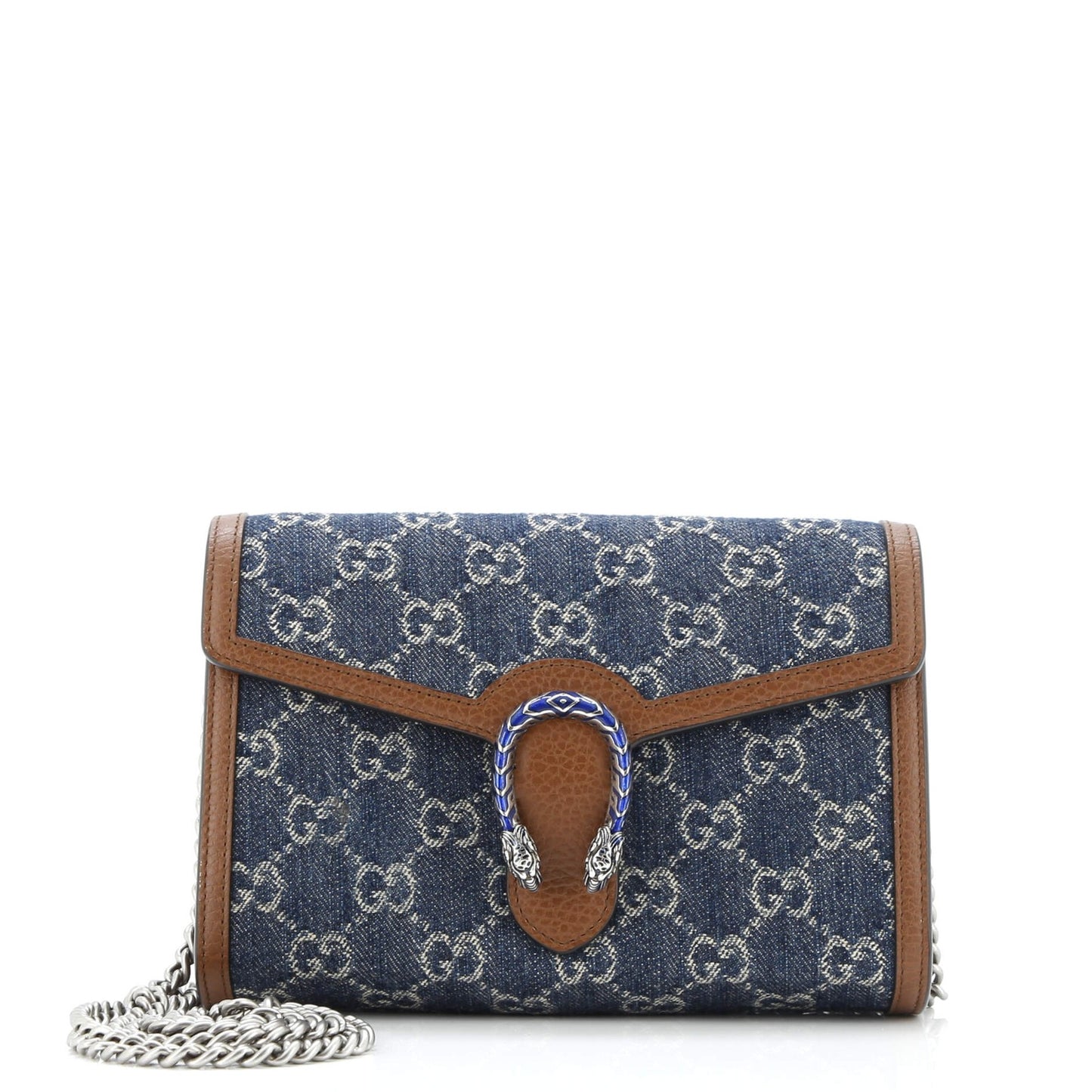 Gucci Dionysus Chain Wallet Gg Denim Small