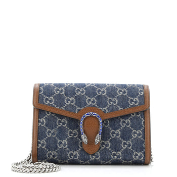 Gucci Dionysus Chain Wallet Gg Denim Small