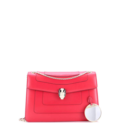 Bvlgari Serpenti Forever Square Shoulder Bag Leather Large