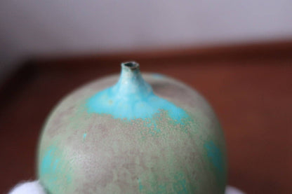 ROSE CABAT Feelie Turquoise Blue x Brown Vase (Ceramic) Rose Cabat Object