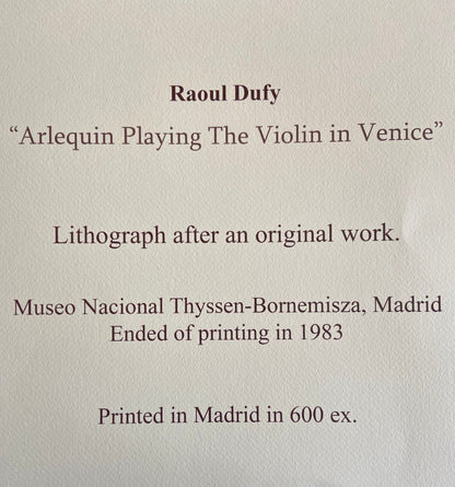 Raoul Dufy Lithograph 1983 Coa Museum Numbered