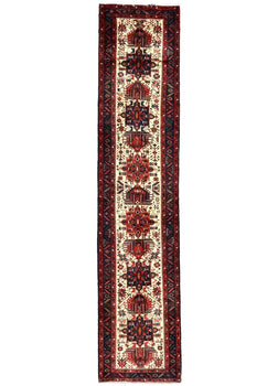 Vintage Hand-Knotted Tribal Runner Rug Wool
