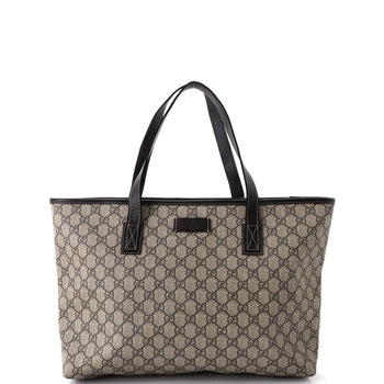 Gucci Plus Tote Gg Coated Canvas With Leather Medium