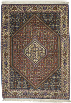 Handmade Oriental Rug Orange-Red Geometric Floral