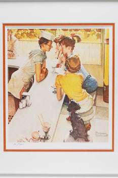 Norman Rockwell Diamond Screening Soda Fountain Limited Edition Print 50/300 Usa