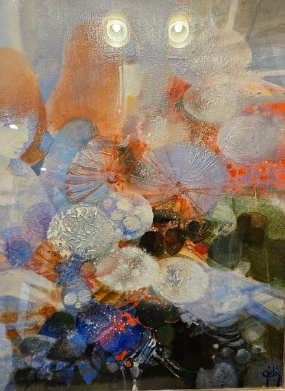 Oil Painting Woman Flowers Daniel Gelis Contemporary Art 80cm