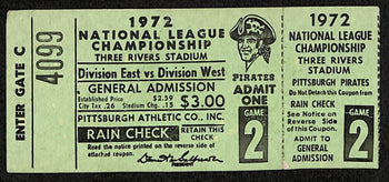 1972 Nlcs Game 2 Ticket Stub Reds Pirates Clemente Last Game In Pittsburgh 94084