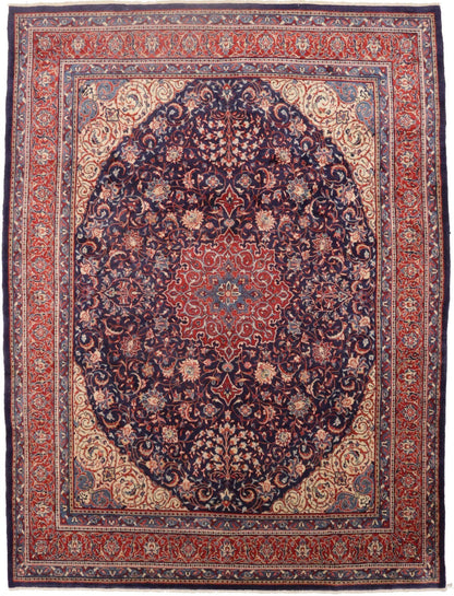 Handmade Vintage Oriental Rug 10X13 Ft Floral