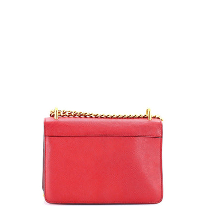 Prada Chain Flap Crossbody Bag Saffiano Leather Mini