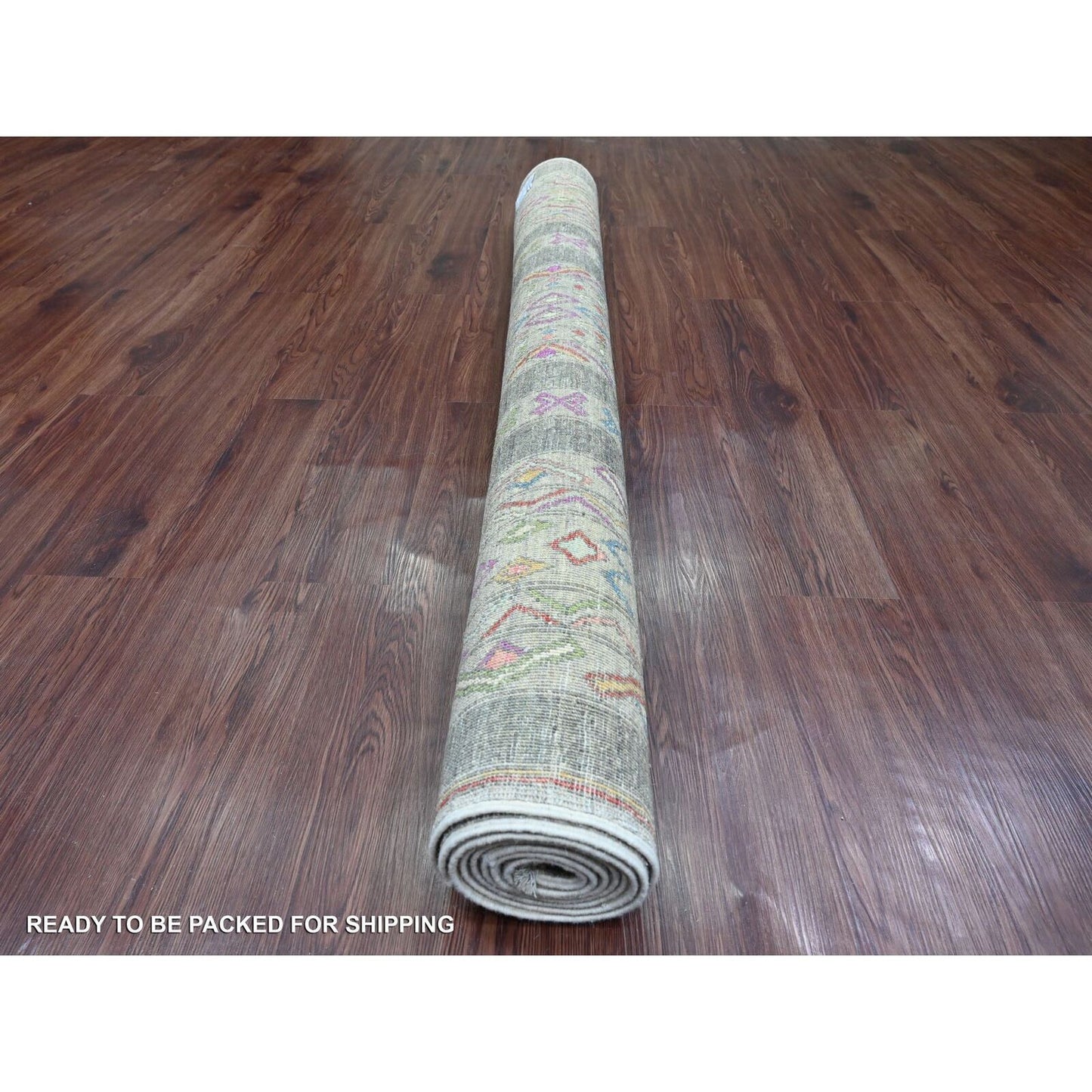 5'8"X8'10" Gray Moroccan Berber Influence Pattern Wool Hand Knotted Rug