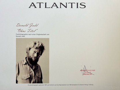 Donald Judd Lithograph Coa Signed In Pen Numbered By Hand 180 Ex