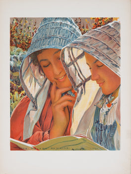 Louis Welden Hawkins Liseuses 1898 Original Lithograph Lestampe Moderne