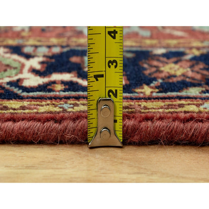 2'5"X19'9" Brick Red Wool Hand Knotted Heris Re-Creation Xl Runner Rug
