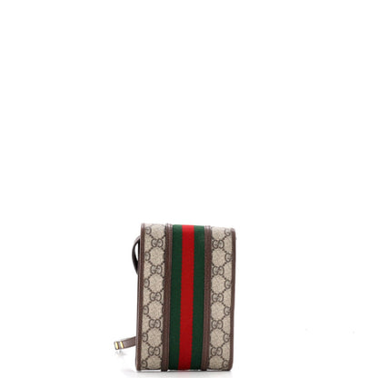 Gucci Ophidia Vertical Flap Crossbody Bag Gg Coated Canvas Mini