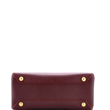 Burberry Banner Nm Tote Leather With House Check Canvas Small